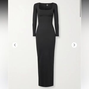 NWT Skims body long sleeve slip dress Black Small